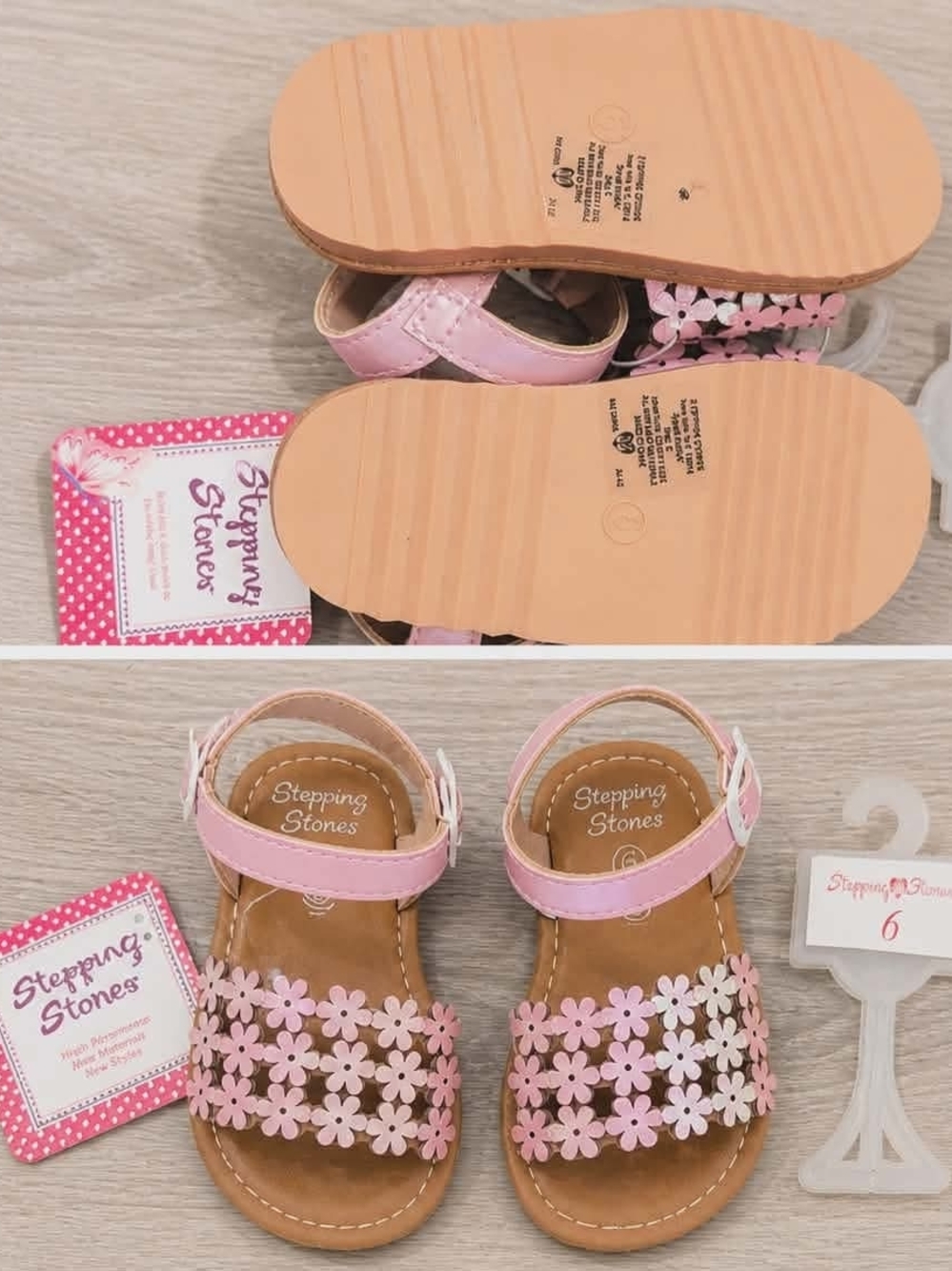 Stepping Stones Pink Floral Strap Sandals